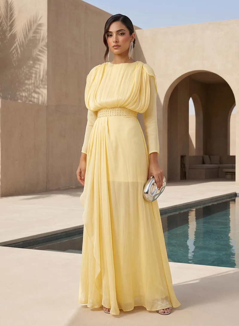 Namshi X drapped dress with embellished waist