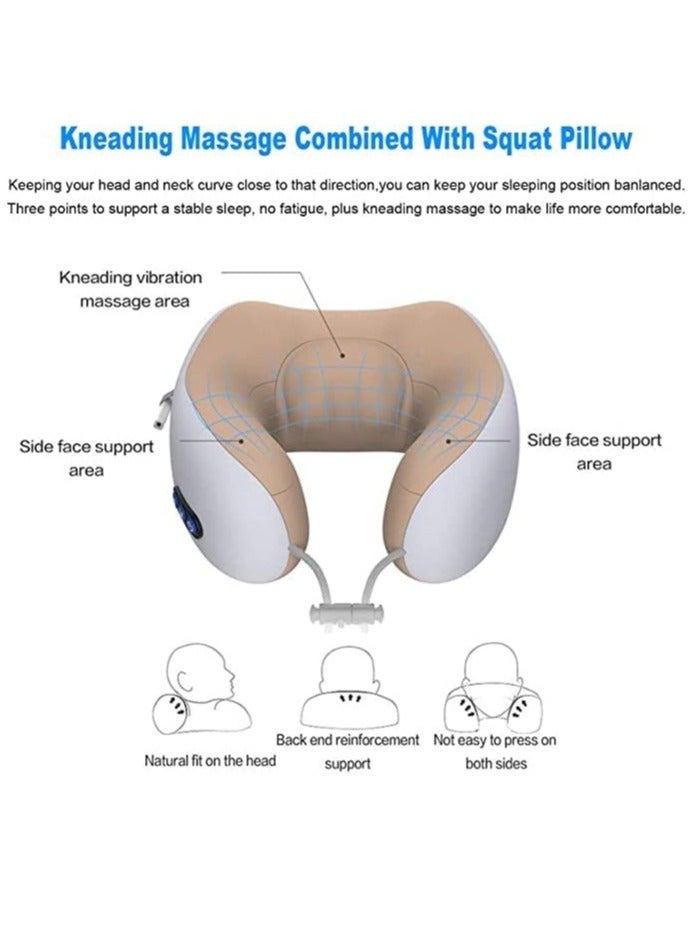ELTRAZONE Neck Massager U Shape Pillow Electric Rechargeable Combination Multicolour - Image 2