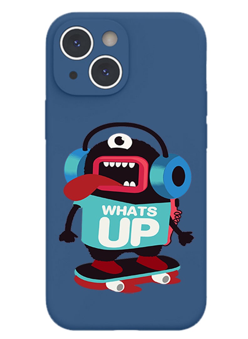 Theodor Protective Slim Fit Case Liquid Silicone Cover with Full Body Protection Anti-Scratch Shockproof Case For iPhone 14 Blue  - Whats up Doc - Image 1