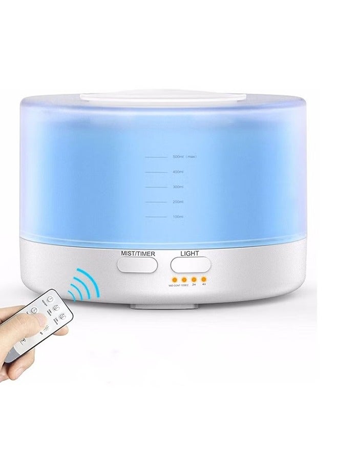 HOMESTAR Essential Oil Diffuser Remote Control Essential Oil Diffuser with Color Lights and Timer Cool Mist Humidifier with Auto Shut off Function Ultrasonic Oil Diffuser for Home Office White. - Image 1