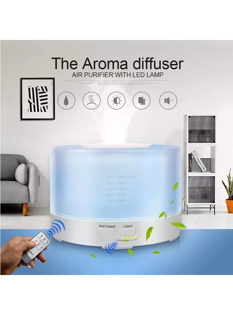 HOMESTAR Essential Oil Diffuser Remote Control Essential Oil Diffuser with Color Lights and Timer Cool Mist Humidifier with Auto Shut off Function Ultrasonic Oil Diffuser for Home Office White. - Image 2
