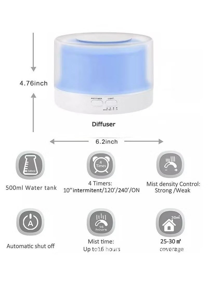 HOMESTAR Essential Oil Diffuser Remote Control Essential Oil Diffuser with Color Lights and Timer Cool Mist Humidifier with Auto Shut off Function Ultrasonic Oil Diffuser for Home Office White. - Image 5