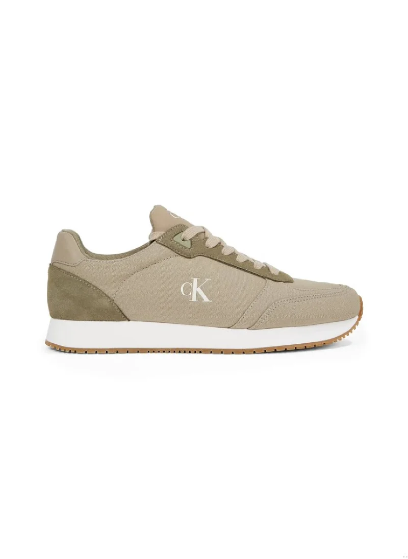Calvin Klein Jeans Men's Canvas Sneakers - Cotton, Beige