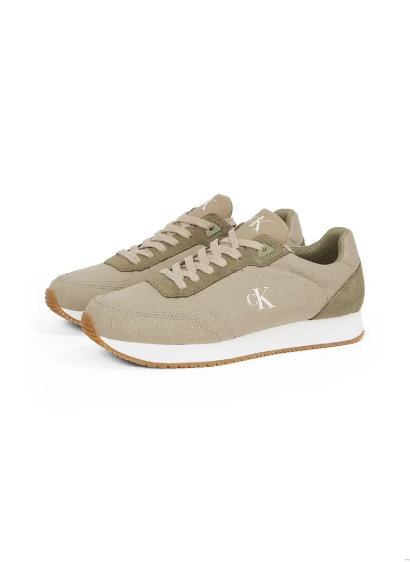 Calvin Klein Jeans Men's Canvas Sneakers - Cotton, Beige