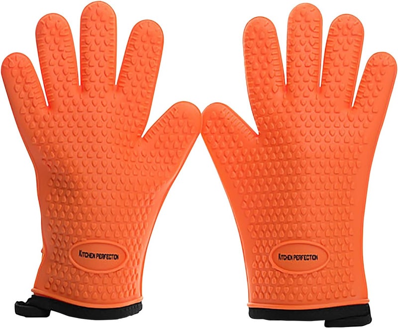 Kitchen perfection XL Silicone Smoker Oven Gloves-Extreme Heat Resistant BBQ Gloves-Handle Hot Food Right on Your Grill Fryer&Pit|Waterproof Grilling Cooking Baking Mitts|Superior Value Set+3 Bonuses - Image 1