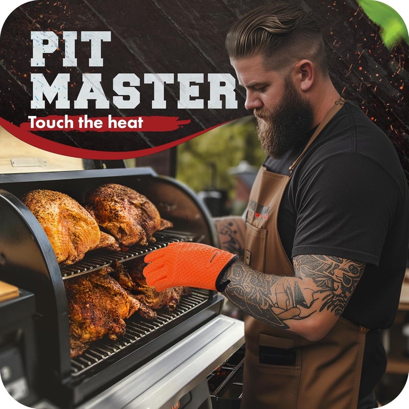 Kitchen perfection XL Silicone Smoker Oven Gloves-Extreme Heat Resistant BBQ Gloves-Handle Hot Food Right on Your Grill Fryer&Pit|Waterproof Grilling Cooking Baking Mitts|Superior Value Set+3 Bonuses - Image 3