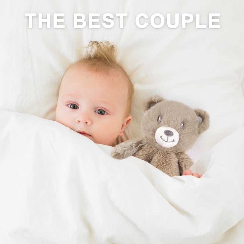 BEILIMU Baby Bear Security Blanket Soft Minky Baby Lovey Animal Plush Blanket Unisex Lovie Gift for Toddler Boys and Girls 135 Inch Dark Brown - Image 5