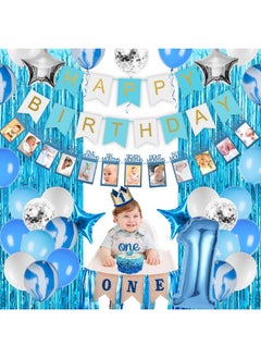 1St Birthday Boy Decorations 66Pcs Blue 1St Birthday Decorations For Boy With 12 Months Photo Banner, 1St Birthday Baby Crown, Cake Topper, 1St Birthday Highchair Banner - pzsku/ZB2ACA2C1A5BB5C338781Z/45/_/1727695700/655162b8-53dc-4872-b6a8-14a545219a07