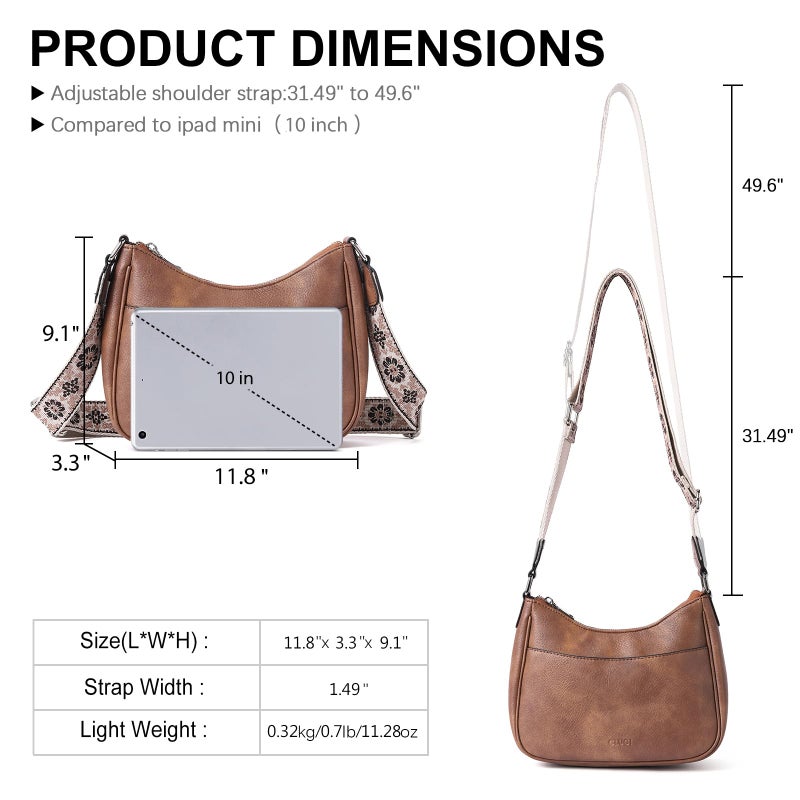 CLUCI Crossbody Purses for Women, Leather Crescent Bags Crossbody with Adjustable Strap, Women's Shoulder Handbags - Image 4