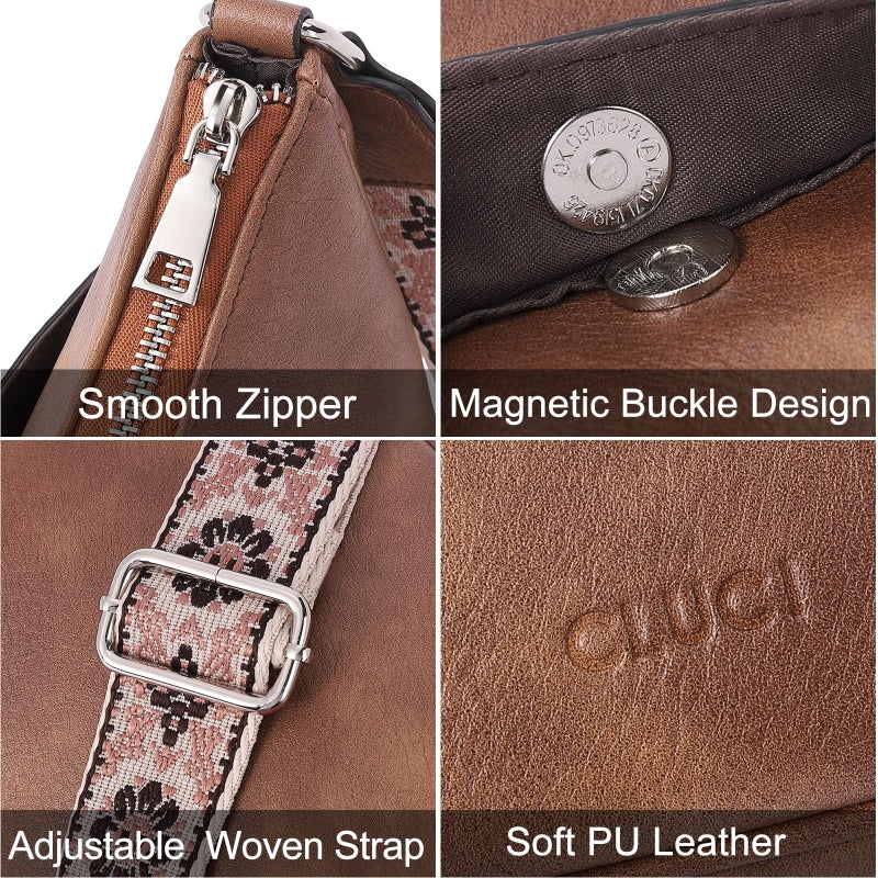 CLUCI Crossbody Purses for Women, Leather Crescent Bags Crossbody with Adjustable Strap, Women's Shoulder Handbags - Image 5