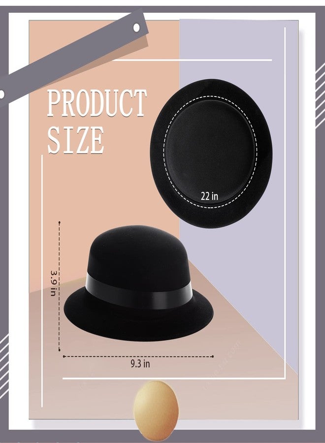 Jiuguva 12 Pieces Black Bowler Derby Hats Bulk 1920s Party Supplies, Plastic Bowler Cap, 1920s Party Dress Derby Cap for Adults Unisex Costume Party Hats for Halloween, Masquerades Party - Image 2