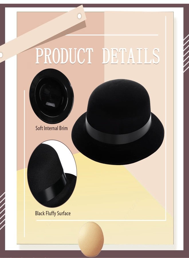 Jiuguva 12 Pieces Black Bowler Derby Hats Bulk 1920s Party Supplies, Plastic Bowler Cap, 1920s Party Dress Derby Cap for Adults Unisex Costume Party Hats for Halloween, Masquerades Party - Image 4