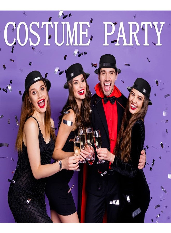 Jiuguva 12 Pieces Black Bowler Derby Hats Bulk 1920s Party Supplies, Plastic Bowler Cap, 1920s Party Dress Derby Cap for Adults Unisex Costume Party Hats for Halloween, Masquerades Party - Image 5