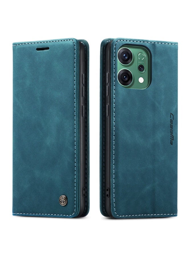 CaseMe Phone Case Luxury PU Leather Design 013 Flip Cover Card Slot Holder Cover For Oppo Reno 14F (Green) - Image 1