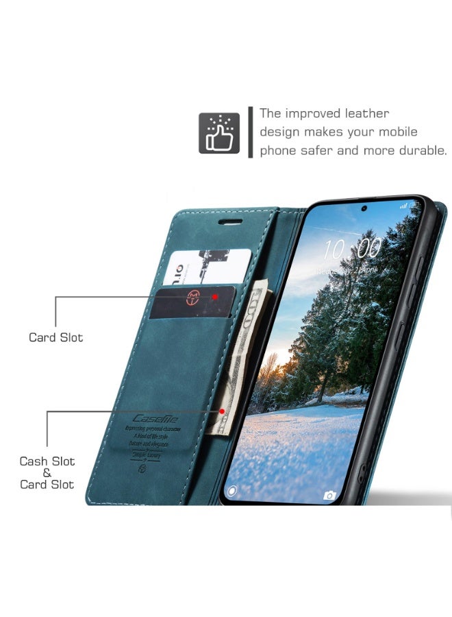 CaseMe Phone Case Luxury PU Leather Design 013 Flip Cover Card Slot Holder Cover For Oppo Reno 14F (Green) - Image 2