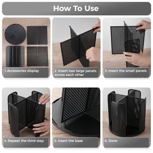 BATTIPAW Rotatable Cup and Lid Organizer with 4 Compartments, Coffee Cup Dispenser, Paper Cup Storage Holder, for Countertop Bathroom Kitchen Bedroom Coffee Shop (Black) - Image 5