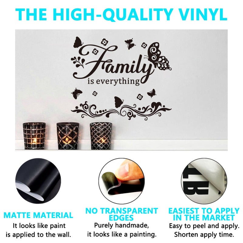 AnFigure Inspirational Family Wall Stickers for Bedroom: Home Quotes Motivational Vinyl Art Wall Decals for Living Room Kitchen Apartment Bathroom - Family is Everything 18" X 15" - Image 2