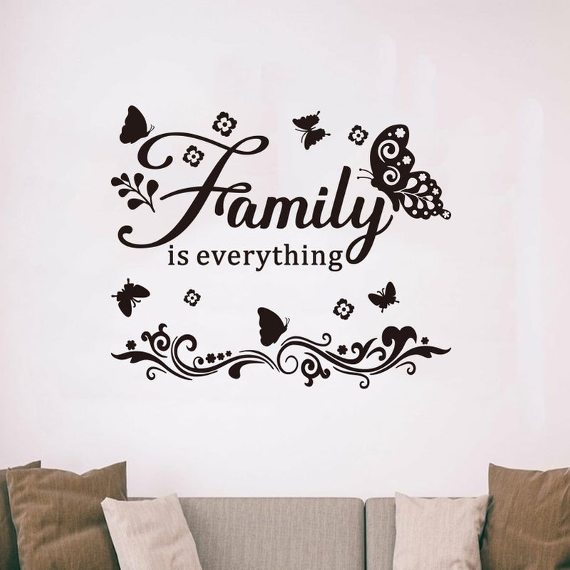 AnFigure Inspirational Family Wall Stickers for Bedroom: Home Quotes Motivational Vinyl Art Wall Decals for Living Room Kitchen Apartment Bathroom - Family is Everything 18" X 15" - Image 5
