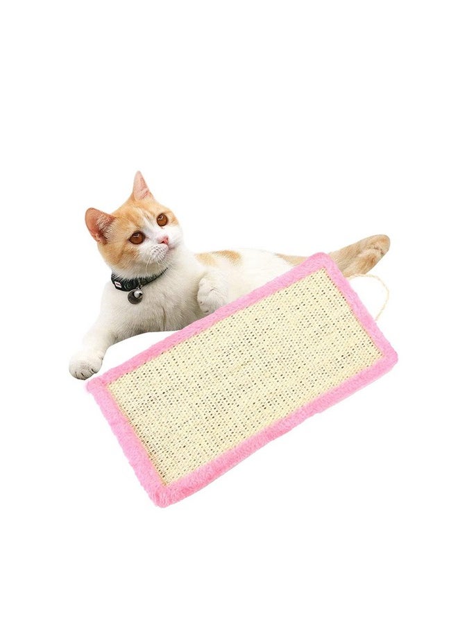 Pawise - Cat Hanging Scratching Board Pad Toy Fur Border, Rectangular Shape Cat Scratch Catch Board Mat, Satisfy Your Kitty'S Natural Scratching Instinct,Corrugated Scratching Pad(Pink) - Image 1