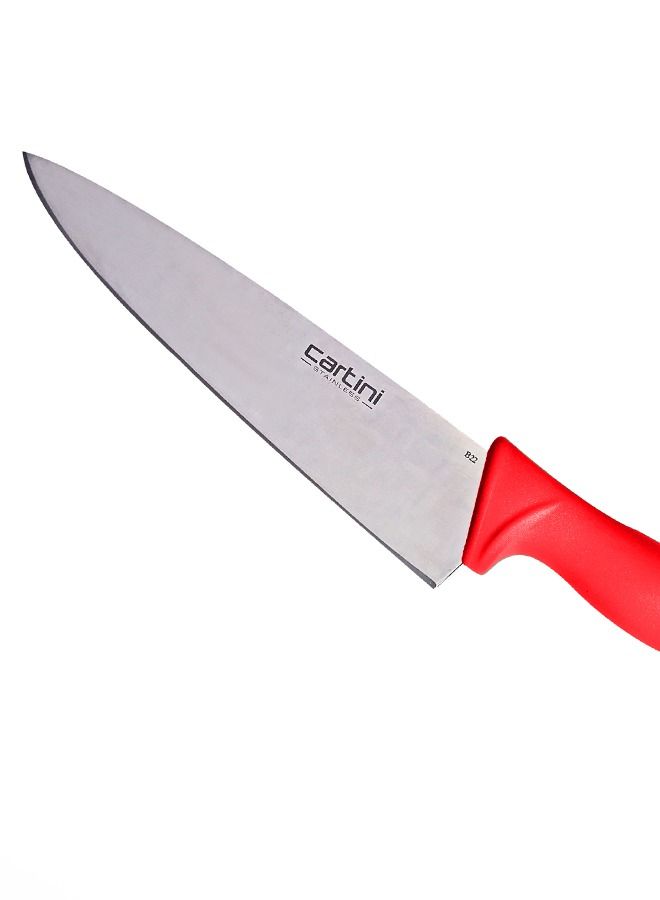 جودريج كارتيني سكين الشيف الكلاسيكي من كارتيني ، من الفولاذ المقاوم للصدأ لتقطيع وتقطيع اللحوم ، مقاس 8 بوصات - أحمر - Image 2