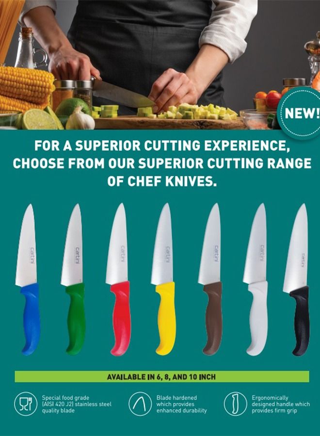 جودريج كارتيني سكين الشيف الكلاسيكي من كارتيني ، من الفولاذ المقاوم للصدأ لتقطيع وتقطيع اللحوم ، مقاس 8 بوصات - أحمر - Image 4