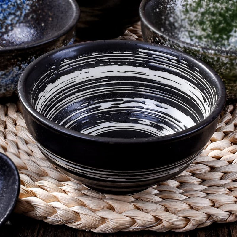 LMRLCS Japanese Kiln-formed Ceramic Bowl Set of 4 for Cereal  Soup  Dessert  and Rice Bowl set - Microwave Safe and Stackable - Image 3