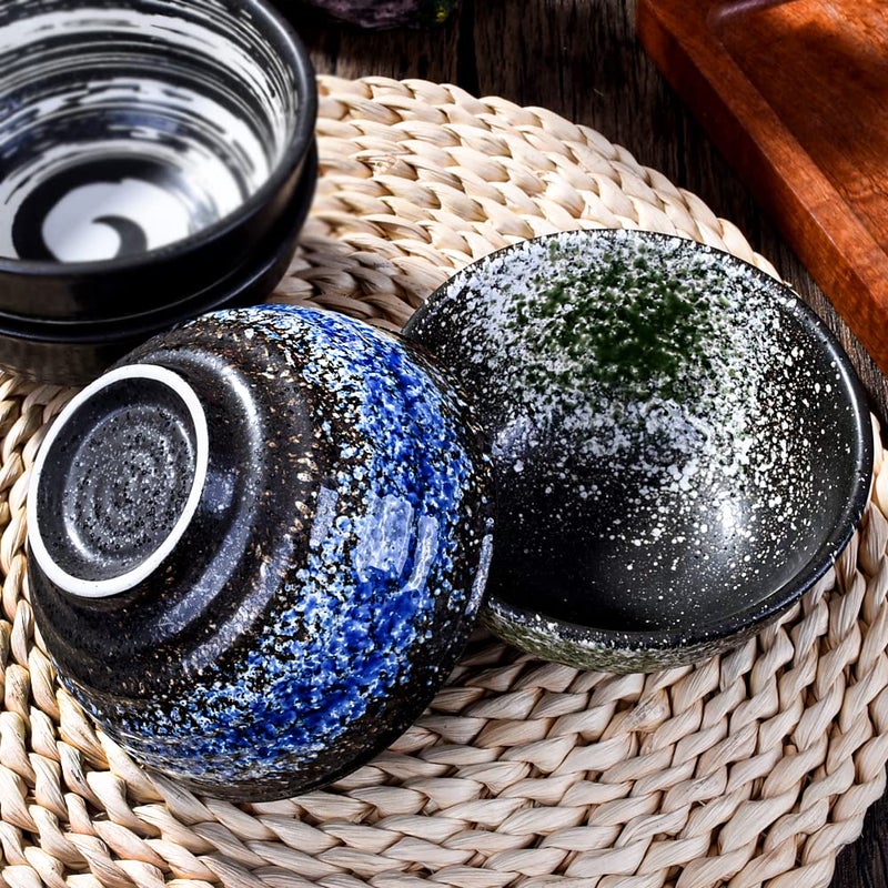 LMRLCS Japanese Kiln-formed Ceramic Bowl Set of 4 for Cereal  Soup  Dessert  and Rice Bowl set - Microwave Safe and Stackable - Image 4