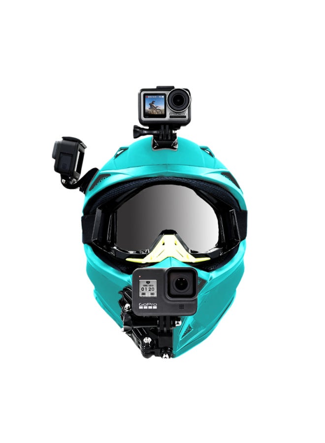 MAXCAM ماكس كام مناسب لكاميرا أكشن DJI أوزمو 4/3، مجموعة حامل خوذة دراجة نارية Gopro 121109، ملحقات حزام الخوذة - Image 1