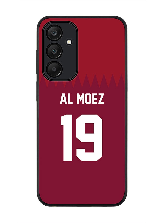Stylizedd Rugged Black edge case for Samsung Galaxy A25, Slim fit Soft Case Flexible Thin Cover- Football Team-Qatar, Player Name-Al Moez - Image 1