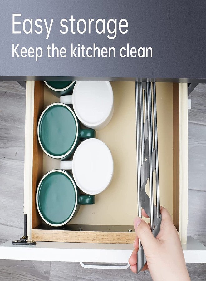 UNIQUE CART Roll Up Dish Drying Rack Over Sink – Foldable Kitchen Sink Drying Rack, Portable Dish Drainer, Space-Saving SUS304 Stainless Steel Roll-Up Rack (Gray) - Image 5