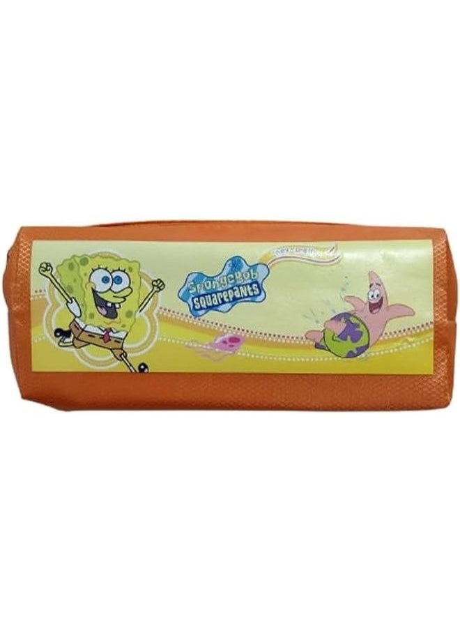 Generic - Student Pencil Case Pencil Case Large Capacity Canvas Simple Pencil Bag for Boys Girls (Sponge and Starfish(Orange)) - Image 1