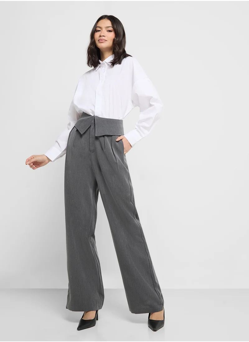 ايلا Pants With Waist Fold Detail