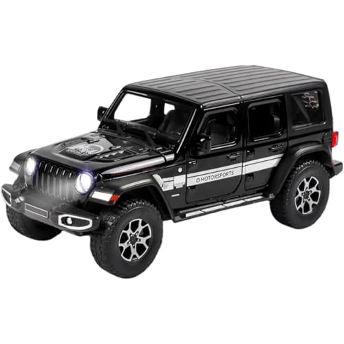 DEZICON 1:24 Scale Rubicon Wrangler Toy Car for Kids Collection Diecast Metal Toy Model Car with Light Sound Pull Back Openable Door - Image 1