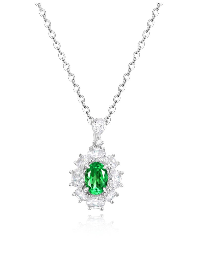 Field diamond necklace   artificial emerald diamond Pendant Necklace necklace for ladies necklace for girls women necklace - Image 1