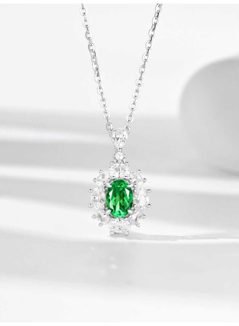 Field diamond necklace   artificial emerald diamond Pendant Necklace necklace for ladies necklace for girls women necklace - Image 2