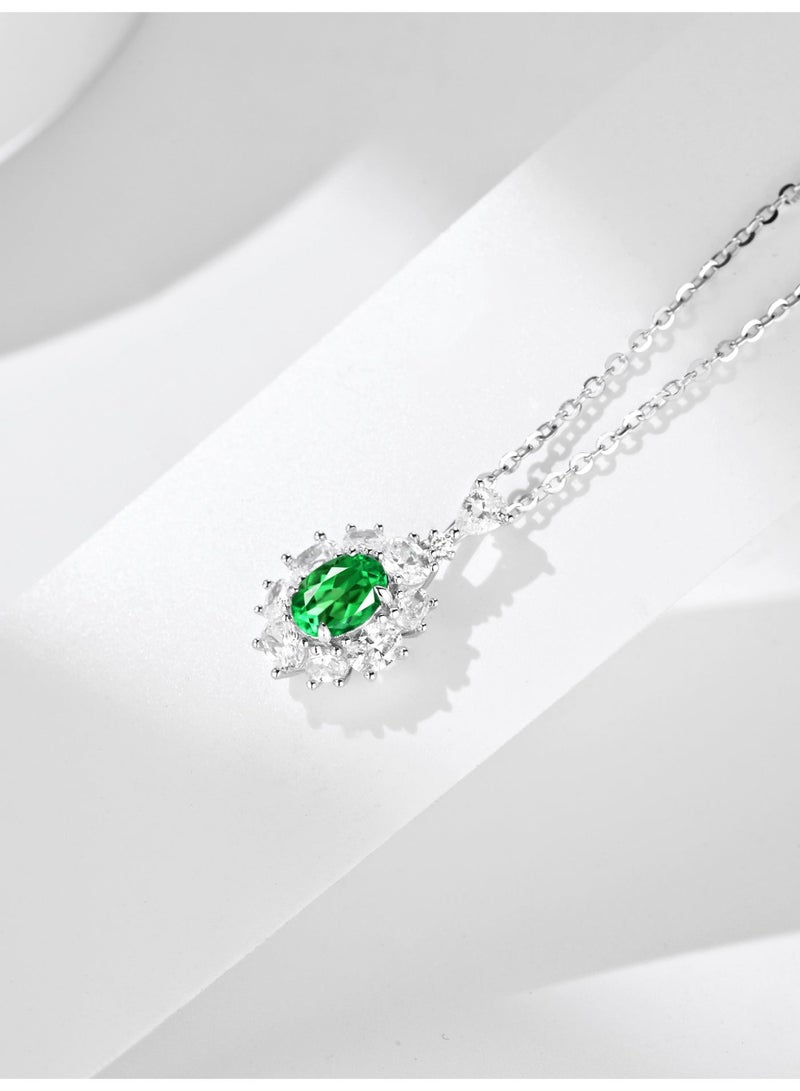 Field diamond necklace   artificial emerald diamond Pendant Necklace necklace for ladies necklace for girls women necklace - Image 3
