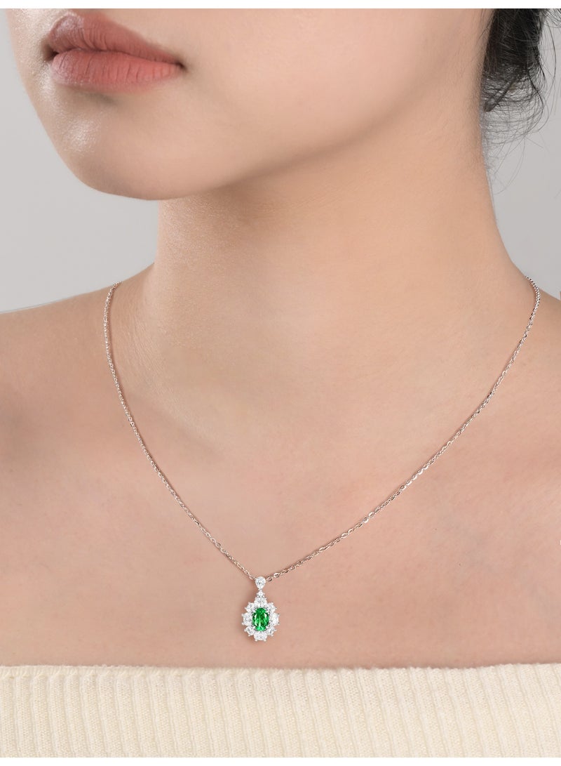 Field diamond necklace   artificial emerald diamond Pendant Necklace necklace for ladies necklace for girls women necklace - Image 5