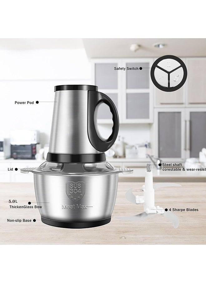 Arabest Electric Meat Grinder, 5 Liters Large Capacity Kitchen Food Processor, Stainless Steel, Suitable for Processing Meat/Vegetables/Nuts and Other Ingredients  - Image 3