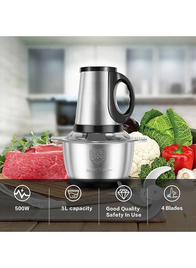 Arabest Electric Meat Grinder, 5 Liters Large Capacity Kitchen Food Processor, Stainless Steel, Suitable for Processing Meat/Vegetables/Nuts and Other Ingredients  - Image 4