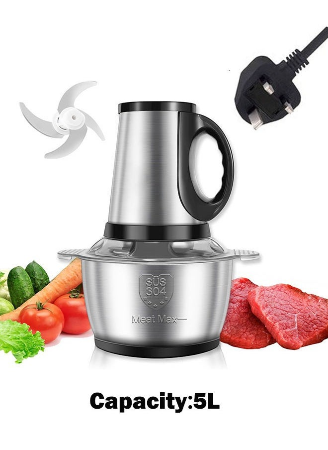 Arabest Electric Meat Grinder, 5 Liters Large Capacity Kitchen Food Processor, Stainless Steel, Suitable for Processing Meat/Vegetables/Nuts and Other Ingredients  - Image 1