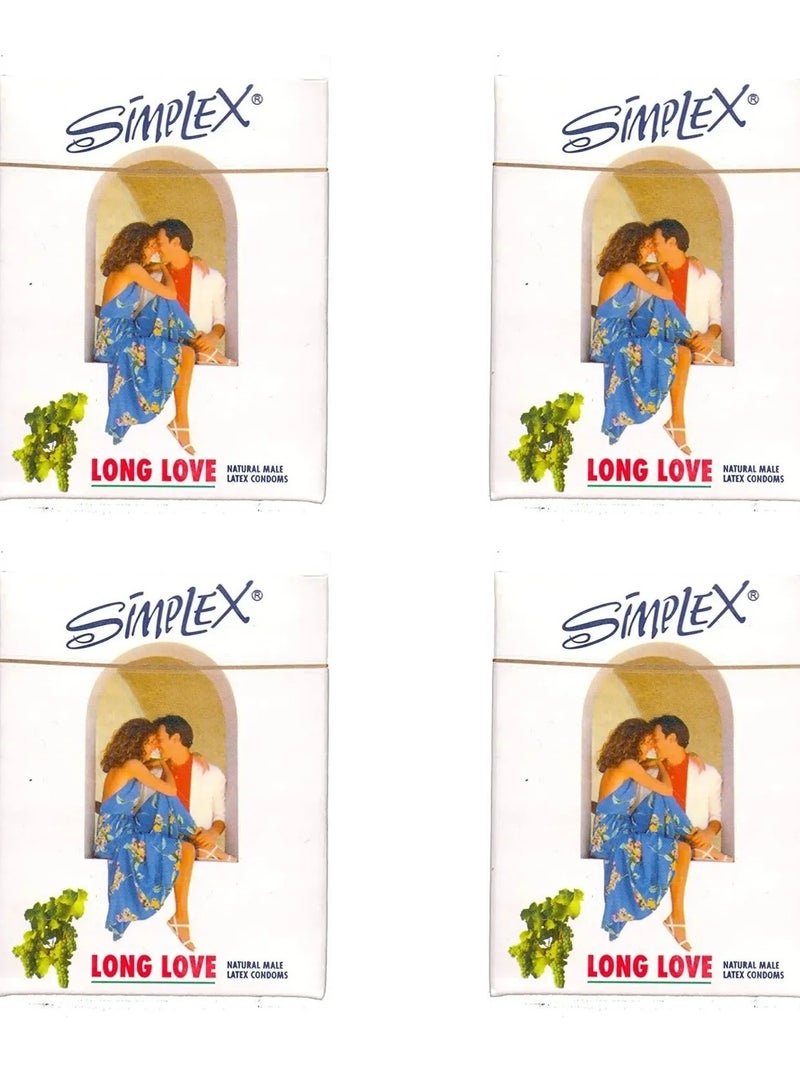 Simplex 3-Piece Long Love Condom Pack Of 4