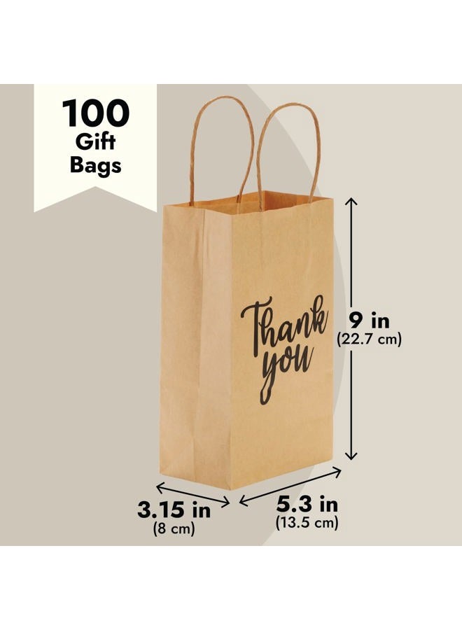 Sparkle and Bash 100-Pack of Thank You Party Favour Kraft Bags (23 x 14 x 8 cm) - Image 4