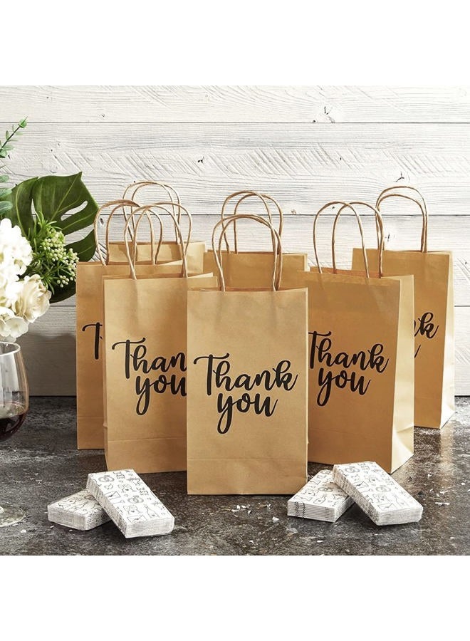 Sparkle and Bash 100-Pack of Thank You Party Favour Kraft Bags (23 x 14 x 8 cm) - Image 3