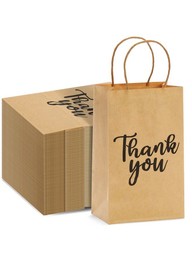 Sparkle and Bash 100-Pack of Thank You Party Favour Kraft Bags (23 x 14 x 8 cm) - Image 1