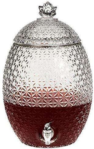 LVOOK 10L Glass Beverage Dispenser – Pineapple Shape Drink Dispenser with Silver Metal Spigot, Transparent Jar for Liquor, Lemonade, Water, Juice – Party & Home Use - Image 2
