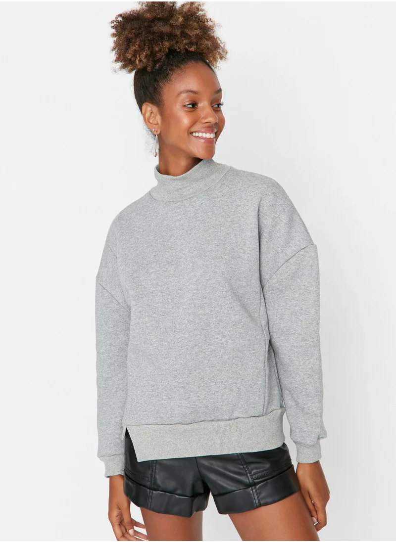 trendyol High Neck Knitted Sweatshirt