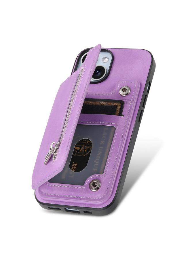 Zaboon Case For iPhone 11 Pro Retro MagSafe Zipper Wallet Card Bag Back Phone Case - Image 3