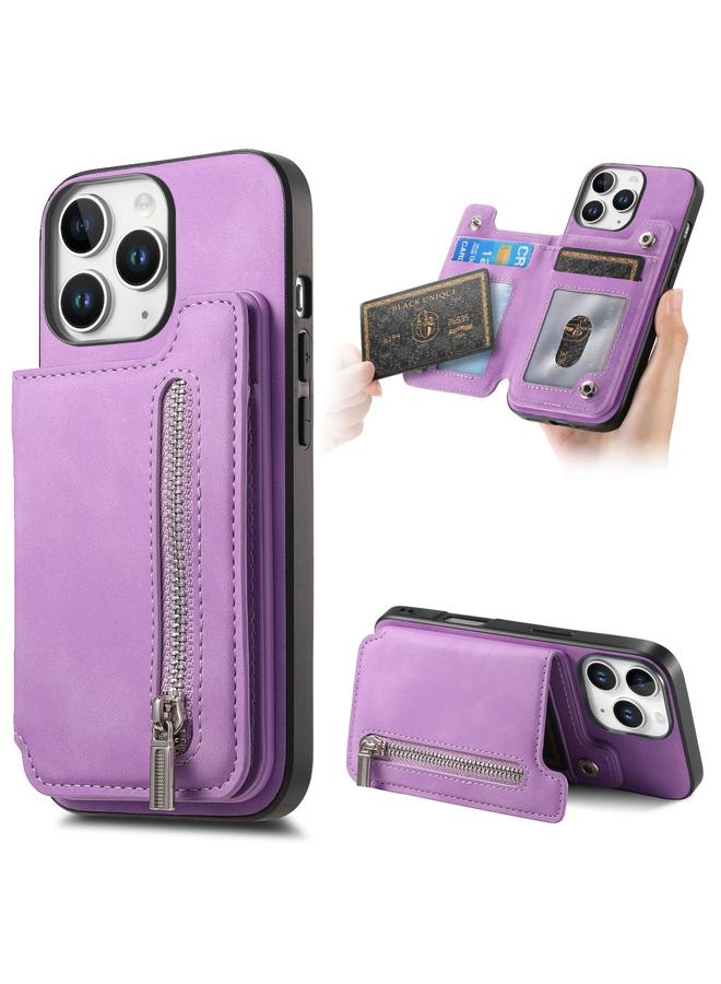 Zaboon Case For iPhone 11 Pro Retro MagSafe Zipper Wallet Card Bag Back Phone Case - Image 1