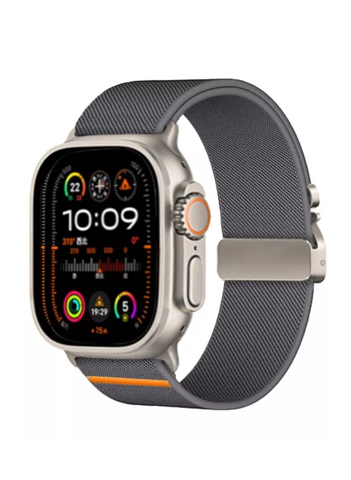 سوار ساعة رياضي متين وقوي متوافق مع ساعة أبل الترا 1/2/3 49 مم 46مم 45 مم 44 مم 42 مم للرجال والنساء،حزام مصنوعة من البوليستر القابل للتنفس بإبزيم على شكل مظلة قابل للتعديل لساعة آي ووتش أصدار11 10 9 8 7 6 5 4 3 2 1 - Image 2