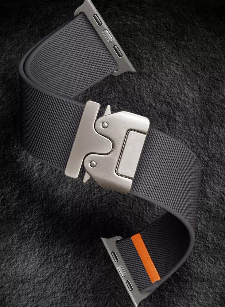 سوار ساعة رياضي متين وقوي متوافق مع ساعة أبل الترا 1/2/3 49 مم 46مم 45 مم 44 مم 42 مم للرجال والنساء،حزام مصنوعة من البوليستر القابل للتنفس بإبزيم على شكل مظلة قابل للتعديل لساعة آي ووتش أصدار11 10 9 8 7 6 5 4 3 2 1 - Image 3